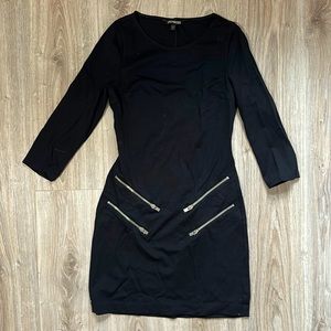Express black dress with zipper accents. Size small.